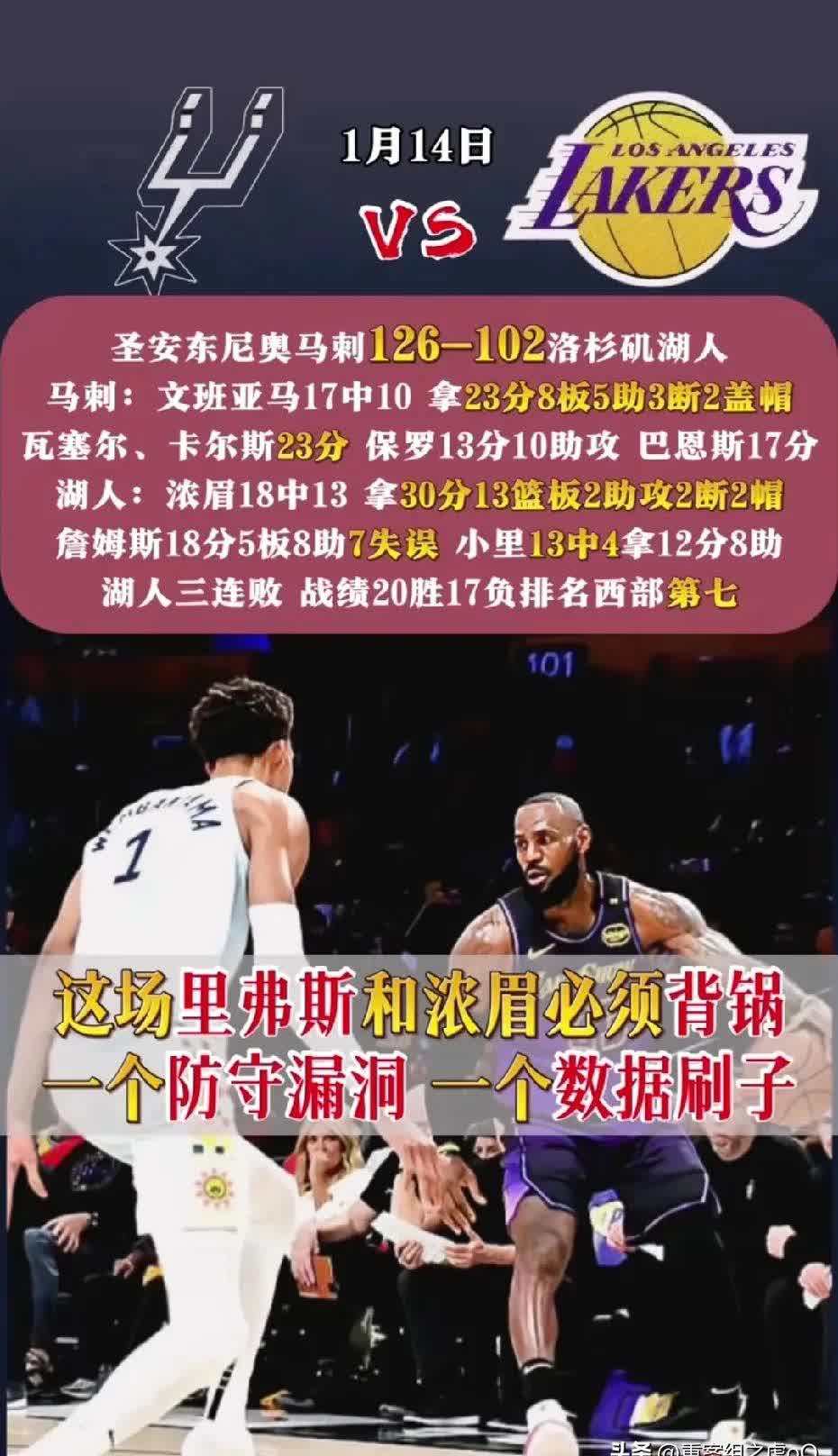 Ming在湖人比赛中绝杀，连败引发热议！